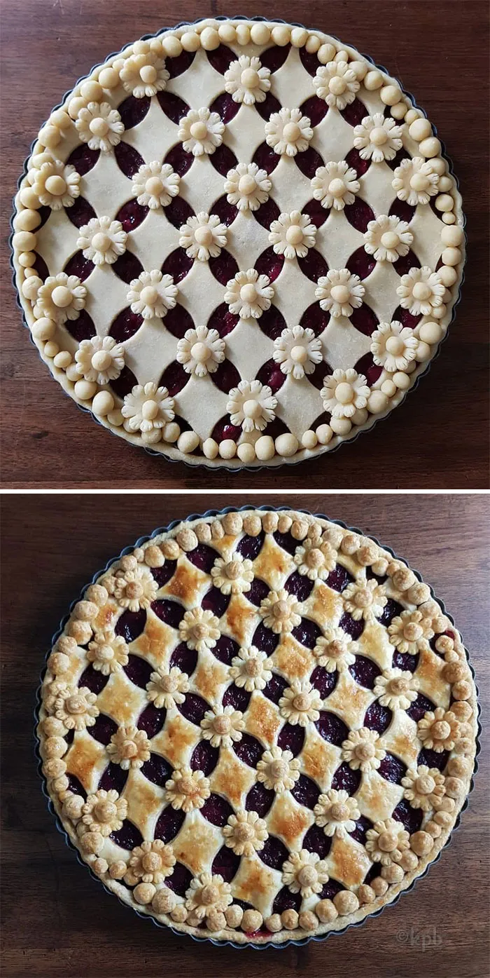 German Baker Shows Before & After Pics Of Pie Crust Designs That Look Too Good To Eat