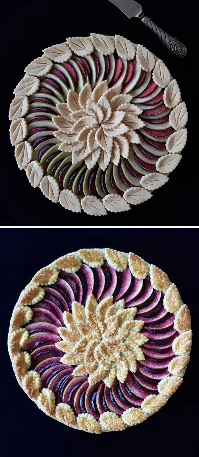 German Baker Shows Before & After Pics Of Pie Crust Designs That Look Too Good To Eat