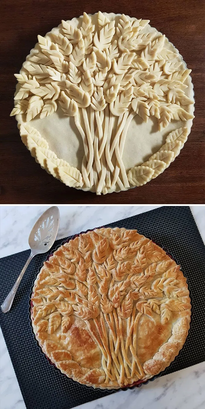 German Baker Shows Before & After Pics Of Pie Crust Designs That Look Too Good To Eat