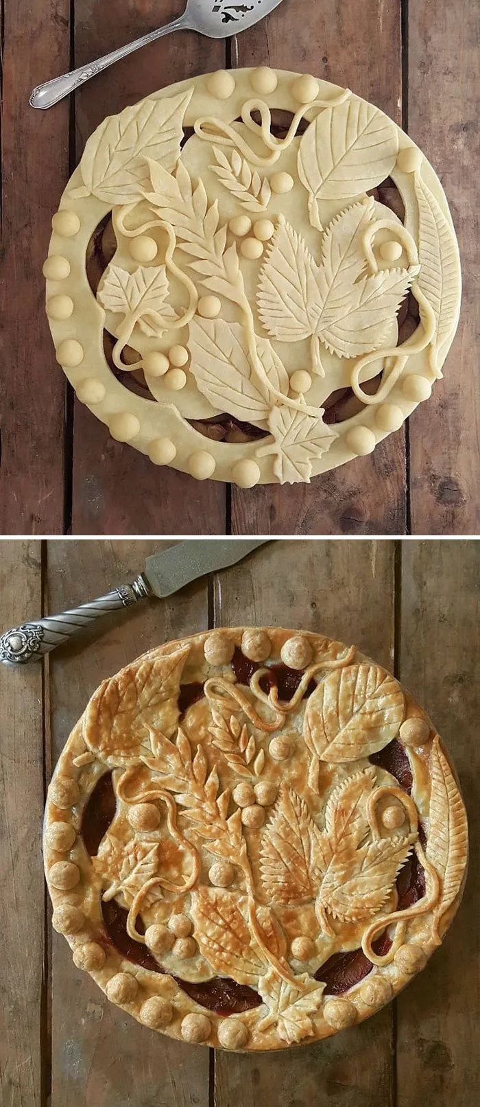 German Baker Shows Before & After Pics Of Pie Crust Designs That Look Too Good To Eat
