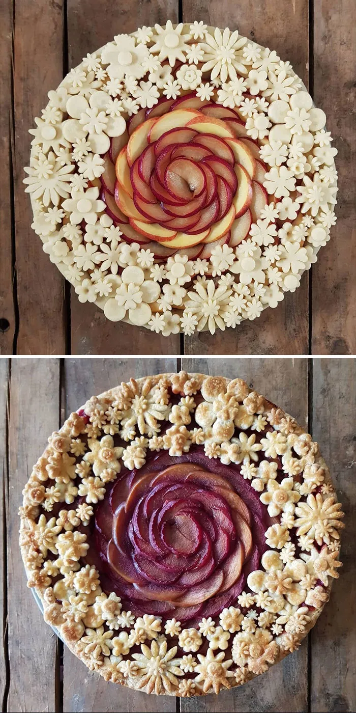 German Baker Shows Before & After Pics Of Pie Crust Designs That Look Too Good To Eat