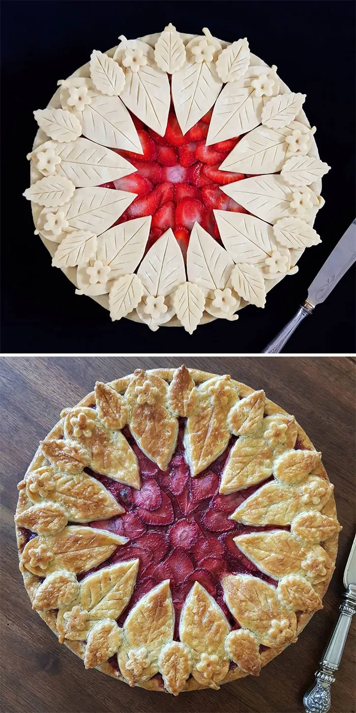 Esta pastelera muestra fotos de antes y despues de hornear sus pasteles con hojaldre, y el resultado es demasiado hermoso para comérselo (35 nuevas fotos)