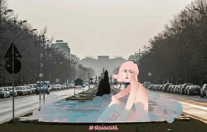 We Gave Local Illustrators Our Pictures Of The Empty City And Asked Them To Add Their Own Touch (24 Pics)
