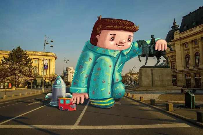 We Gave Local Illustrators Our Pictures Of The Empty City And Asked Them To Add Their Own Touch (24 Pics)