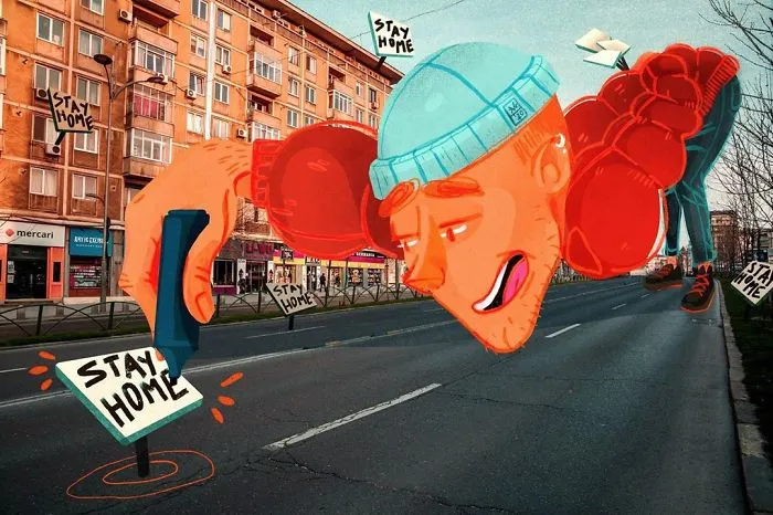 We Gave Local Illustrators Our Pictures Of The Empty City And Asked Them To Add Their Own Touch (24 Pics)