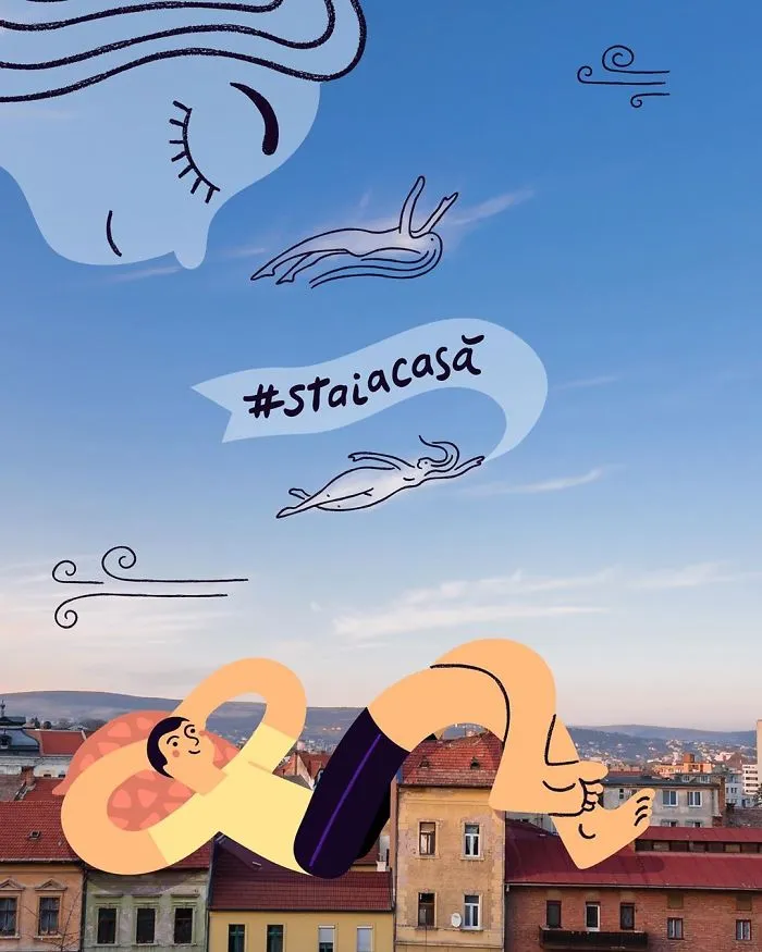 We Gave Local Illustrators Our Pictures Of The Empty City And Asked Them To Add Their Own Touch (24 Pics)