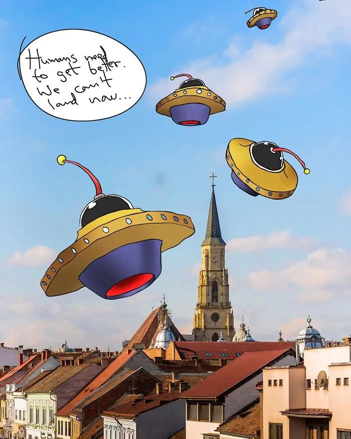 We Gave Local Illustrators Our Pictures Of The Empty City And Asked Them To Add Their Own Touch (24 Pics)