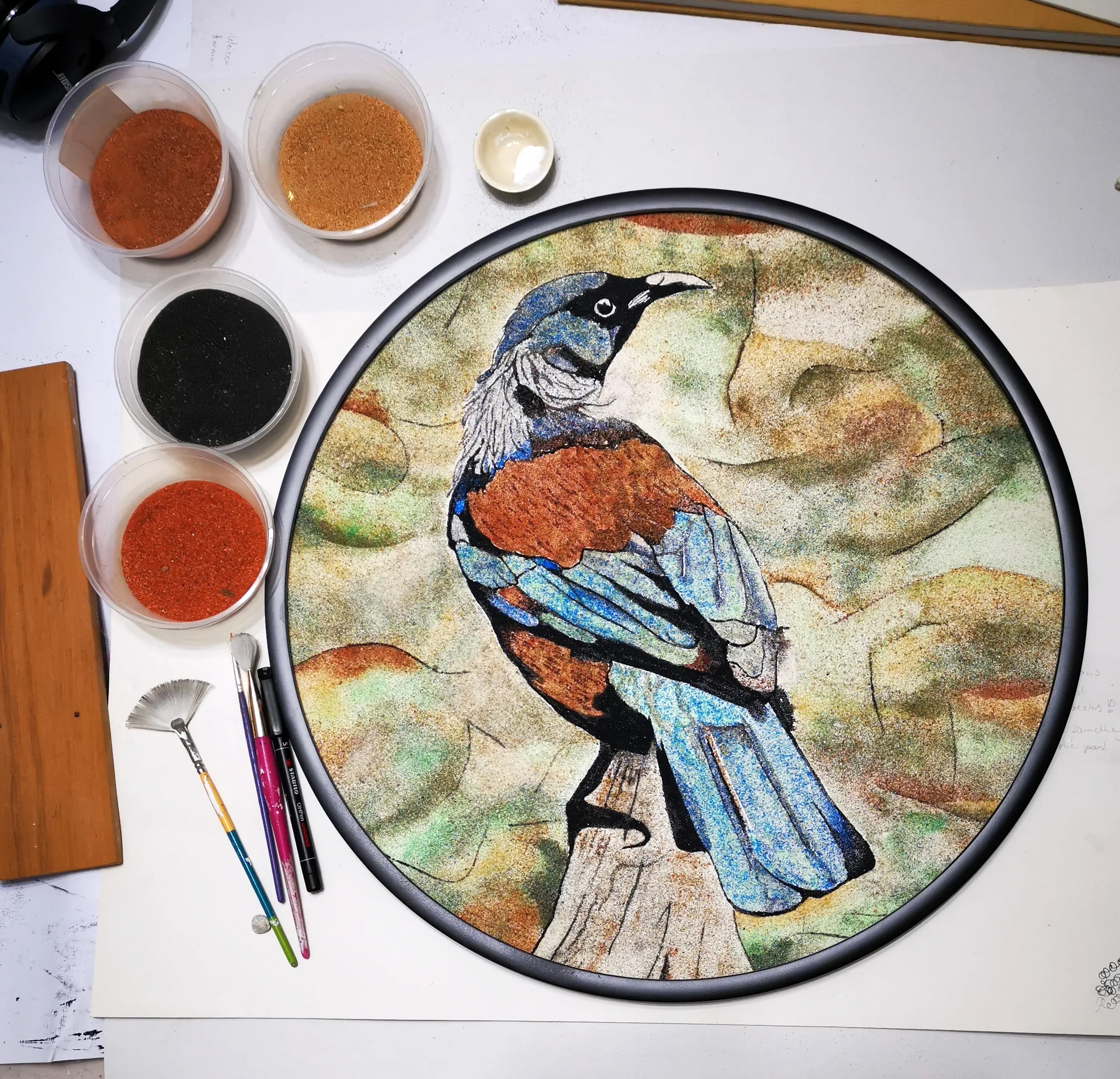 Part Of My Bird Sand Painting Art Collection