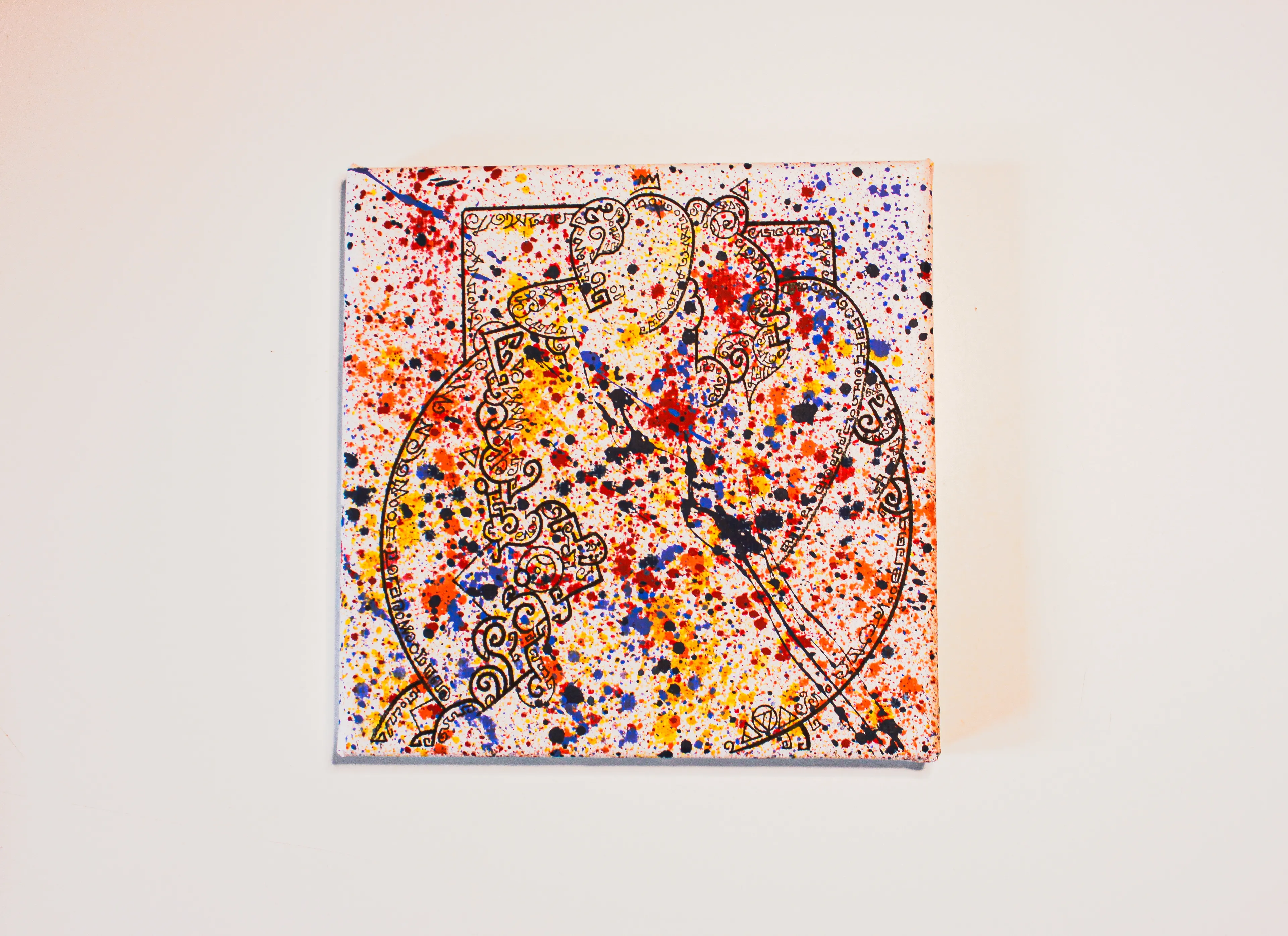 "Fleeding High" 15x15 Acryl And Aquarrell