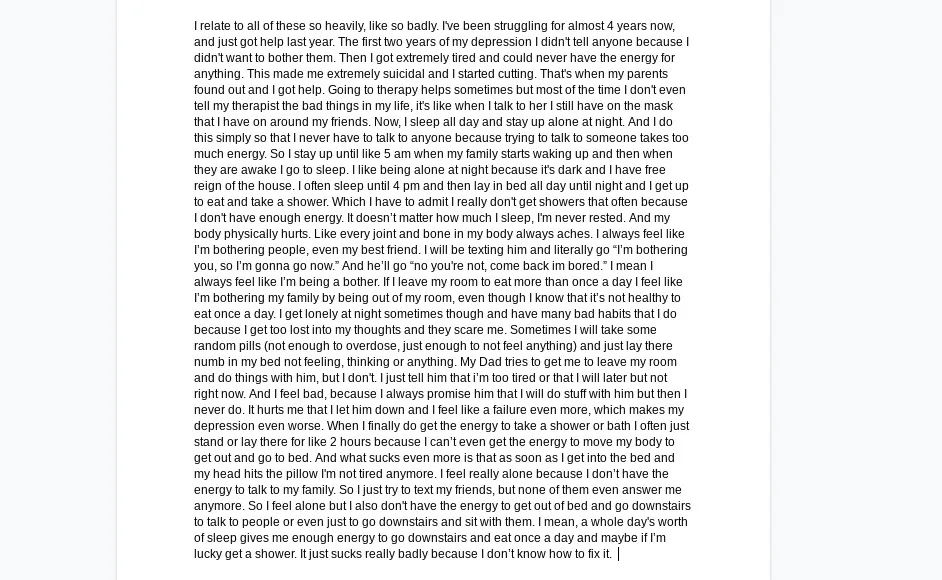 How I Relate To Others Depression