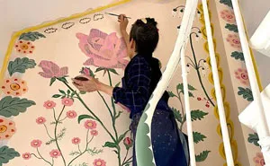 Artist Stuck In Quarantine Unleashes Her Creativity On Her House And Paints All Over The Walls