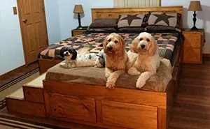 This Company Makes Custom Wooden Bed Frames With Built-In Pet Beds