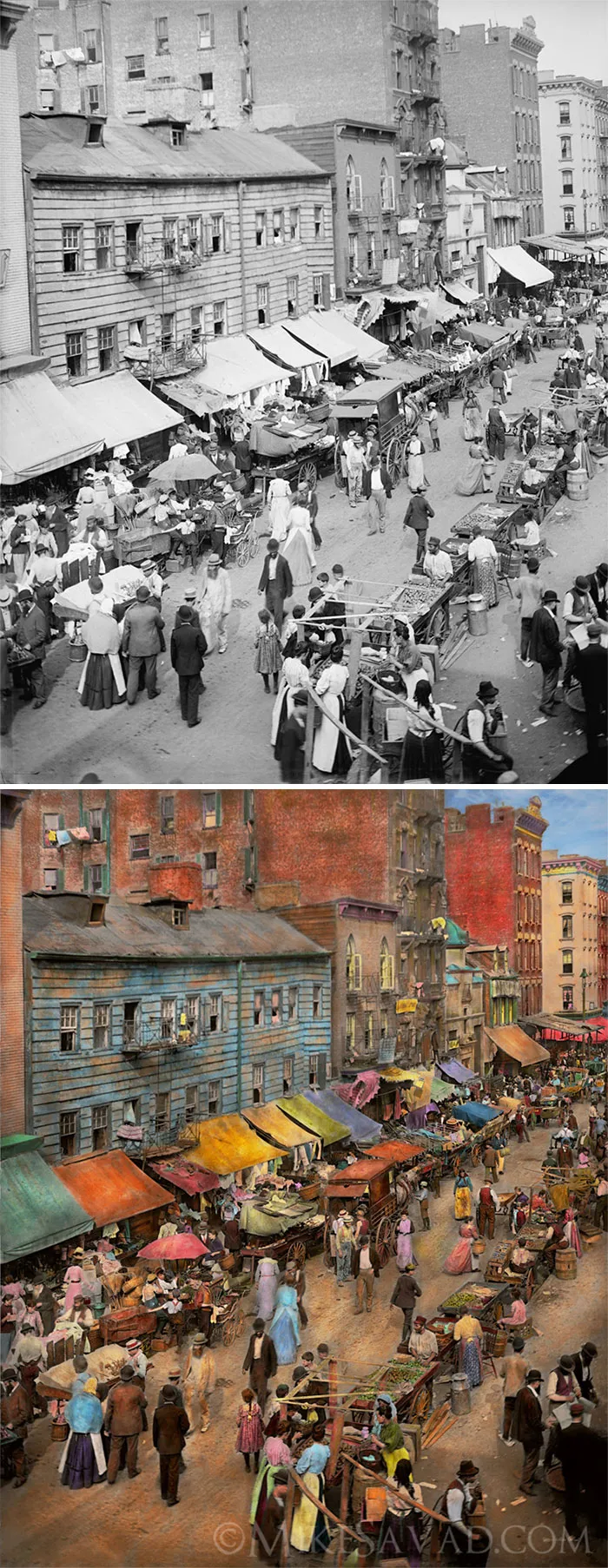 Jewish Market On The East Side, 1890