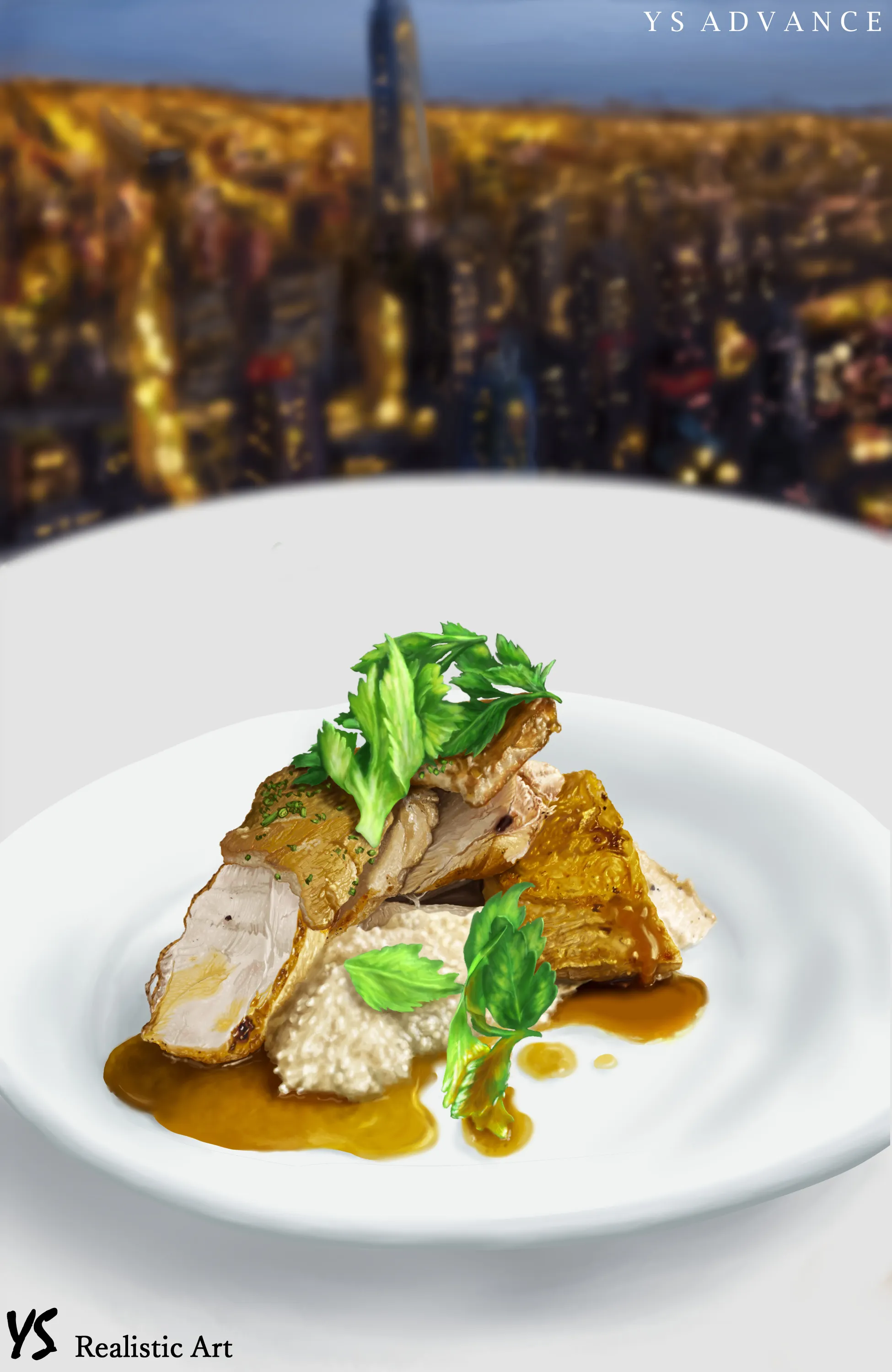 I Made Digital Realistic Drawing Of An Elegant Dish.