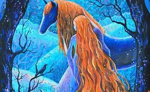 Moon, Stars, Horses, Redhead Maidens And Magical Creatures In Ruslana Golub's Artworks