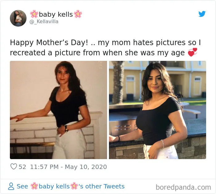 29 Daughters Recreate Their Moms’ Looks For Mother’s Day, And The Resemblance Is Uncanny
