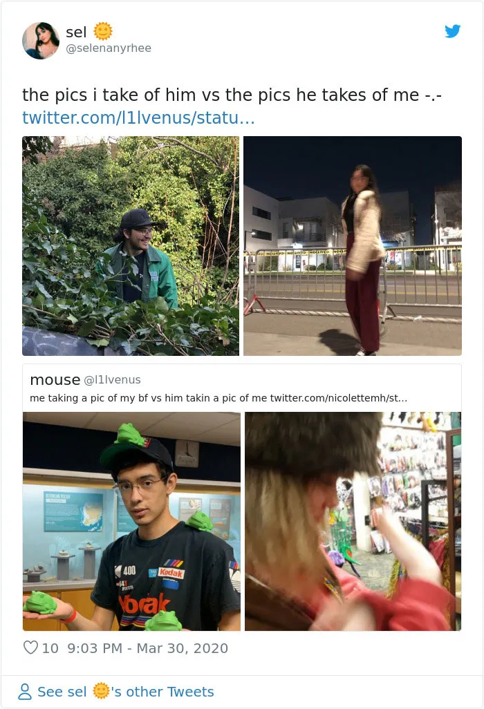 30 Girls Share “Pics I Take Of My Boyfriend Vs. Pics He Takes Of Me” Comparisons (New Pics)