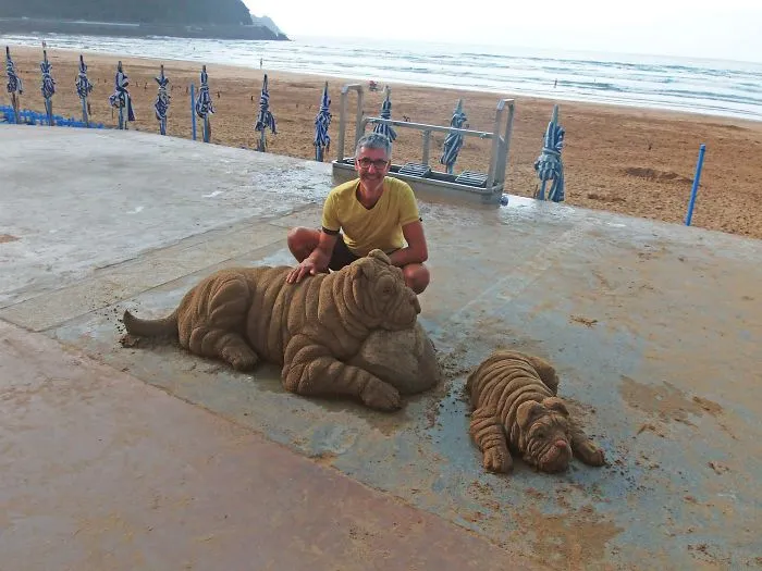 Sand Artist Creates Detailed Sculptures That You Could Easily Mistake For Live Animals If You Saw Them From A Distance
