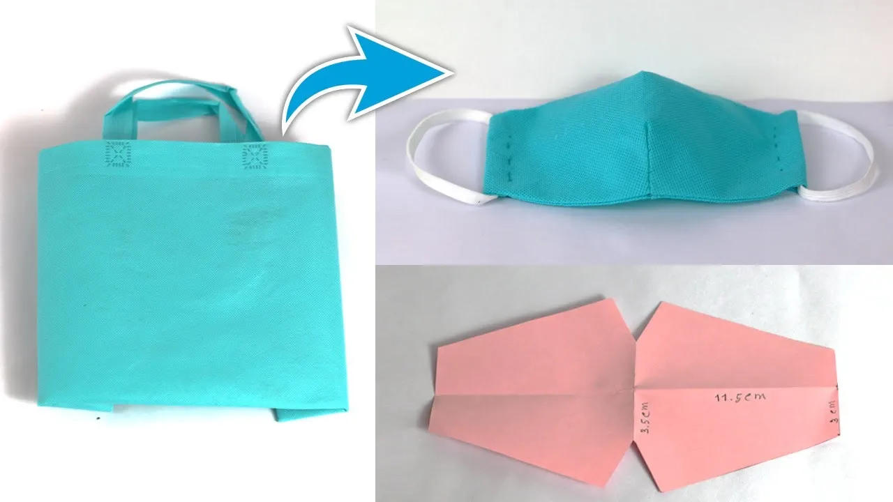 Easy Face Mask Making With Shopping Bag At Home|mask Making From Cloth Bag|handmade Face Mask