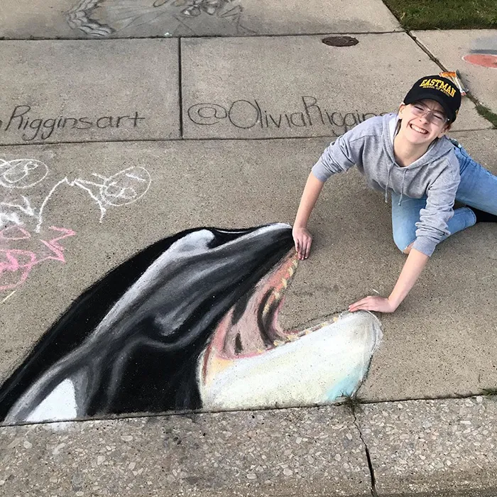 This Mother And Daughter Duo Is Creating Stunning 3D Chalk Art To Make Neighbors Smile (20 Photos)