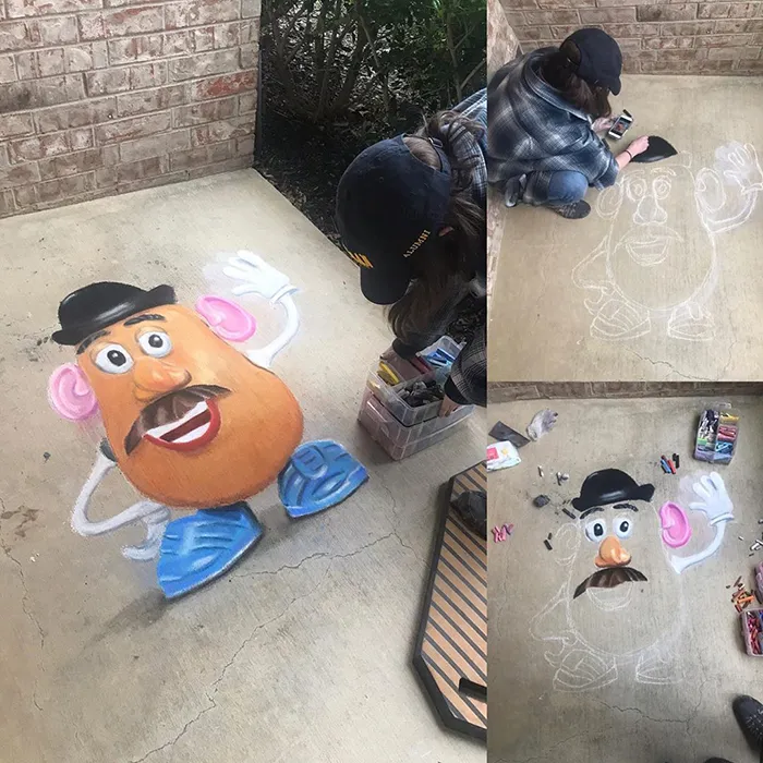 This Mother And Daughter Duo Is Creating Stunning 3D Chalk Art To Make Neighbors Smile (20 Photos)