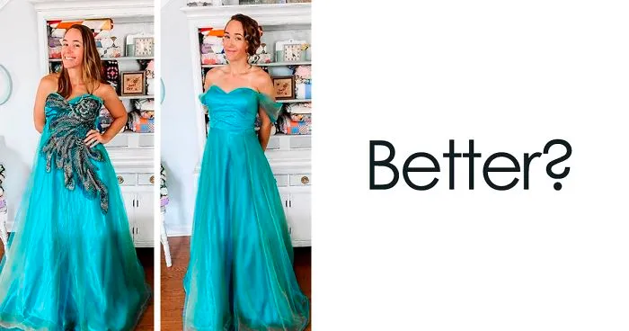Woman Modifies Old Thrift Store Clothes To Create New Outfits And Here Are 21 Of Her Best Works
