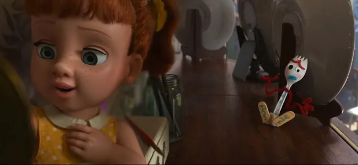 In Toy Story 4, Forky Points His Feet (Sticks) Towards Gabby Gabby's Mirror To See The Name Written On The Bottom Of Them