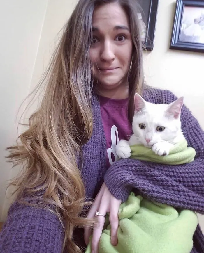 Llevó al gato a ser esterilizado y su cara lo dice todo