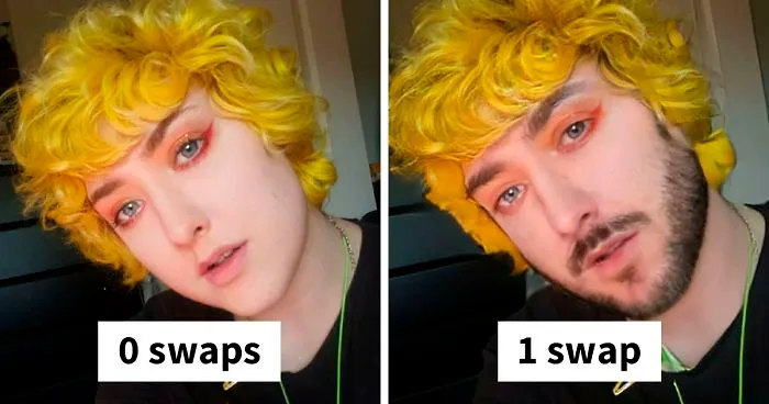 Person Tests What Happens When You Try A Gender Swap Filter Back And Forth 39 Times On Your Own Face