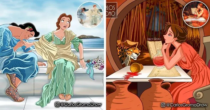 Este artista reimagina 21 cuadros famosos con personajes Disney