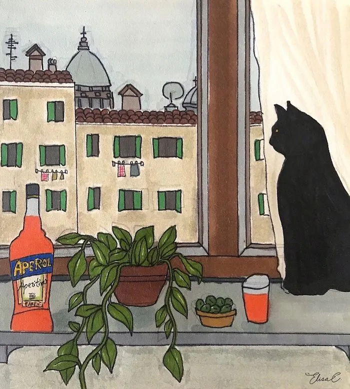 I Illustrate The Daily Life Of My Cat And Me During The Lockdown In Rome (48 Pics)