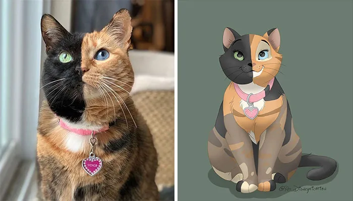 People Send Pics Of Their Pets To This Artist And She Disneyfies Them (30 Pics)