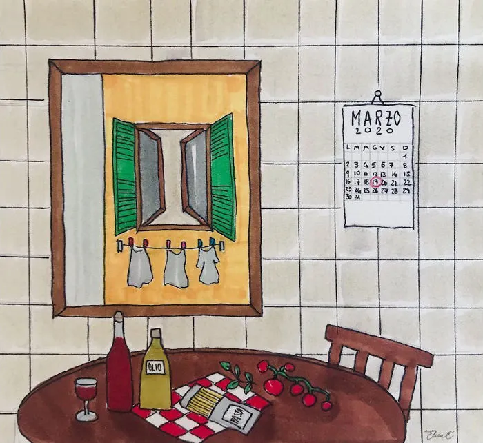 I Illustrate The Daily Life Of My Cat And Me During The Lockdown In Rome (48 Pics)