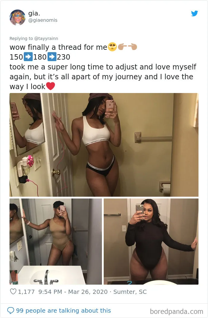 35 Before And After Weight Gain Pics That Women Posted To Celebrate Self-Love