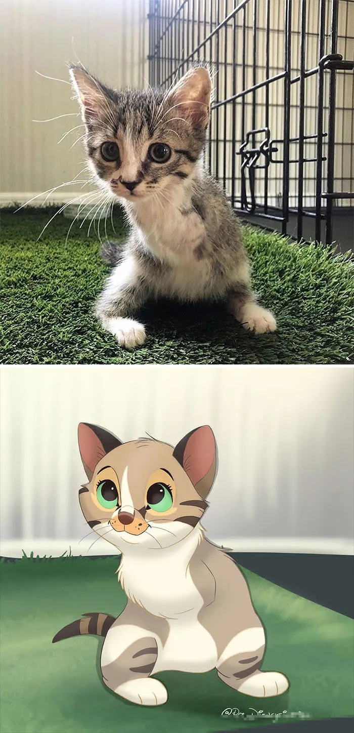 People Send Pics Of Their Pets To This Artist And She Disneyfies Them (30 Pics)