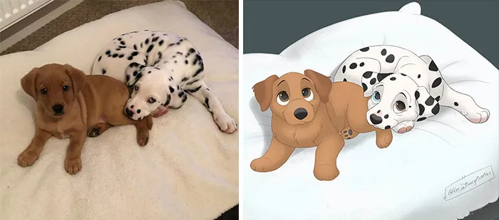 People Send Pics Of Their Pets To This Artist And She Disneyfies Them (30 Pics)
