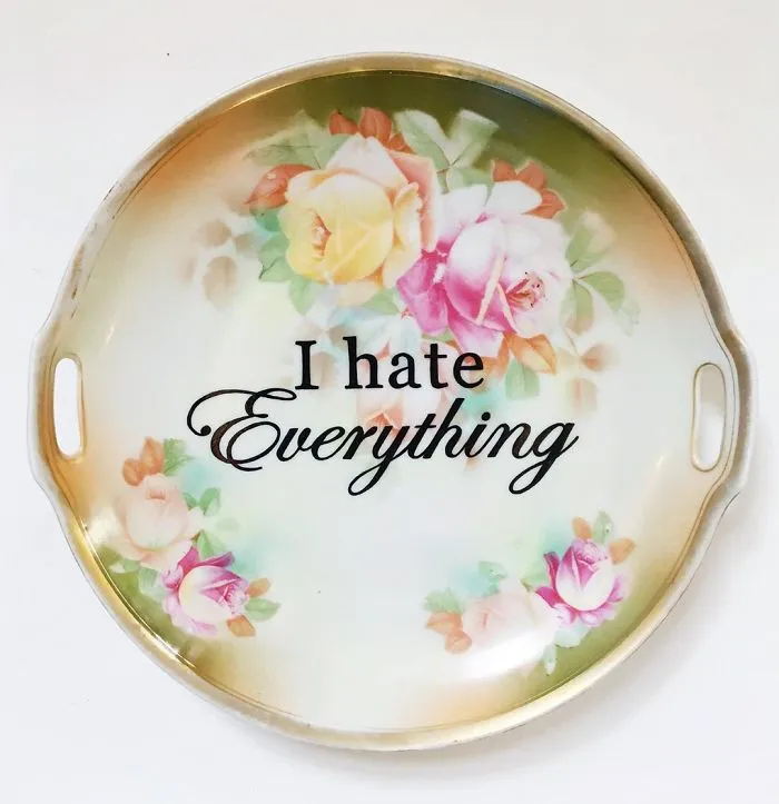 Thrifted Vintage Plates Made Irreverent With Typography By Marie-Claude Marquis (62 Pics)