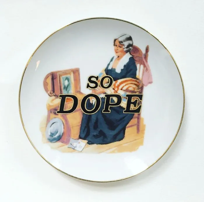 Thrifted Vintage Plates Made Irreverent With Typography By Marie-Claude Marquis (62 Pics)