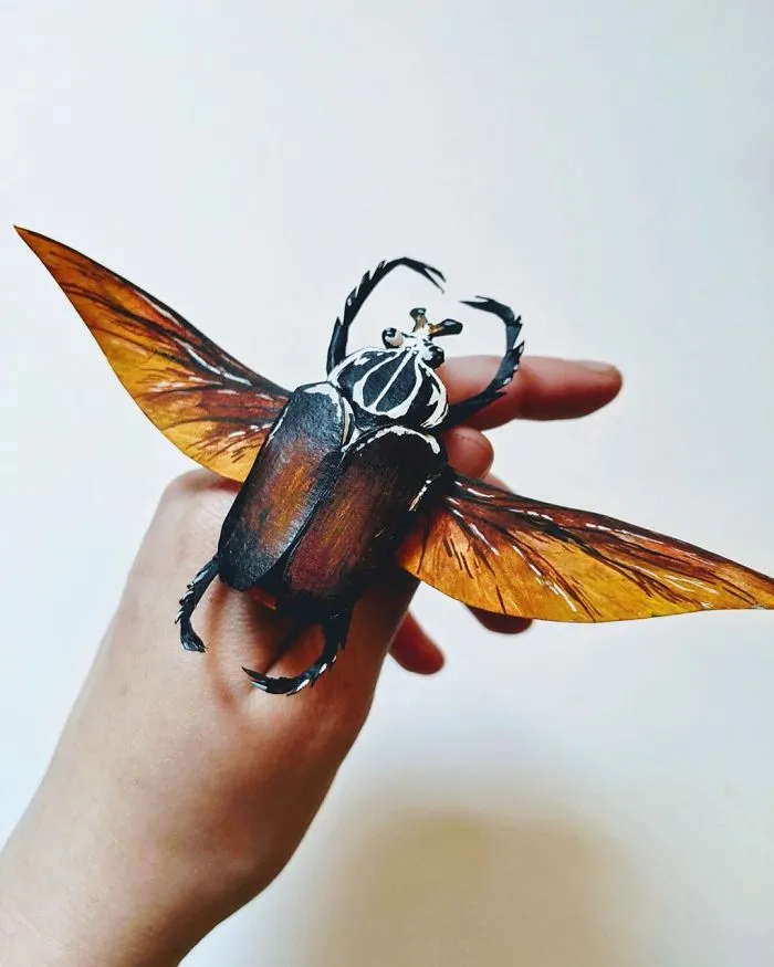 21 Gorgeous Paper Sculptures Of Butterflies And Beetles By Kerilynn Wilson