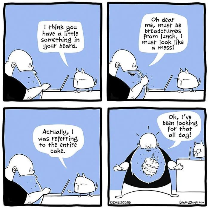 My 40 Fun Comics About My Daily Struggles As A Fat Man