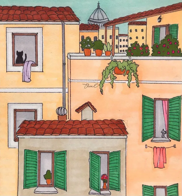 I Illustrate The Daily Life Of My Cat And Me During The Lockdown In Rome (48 Pics)