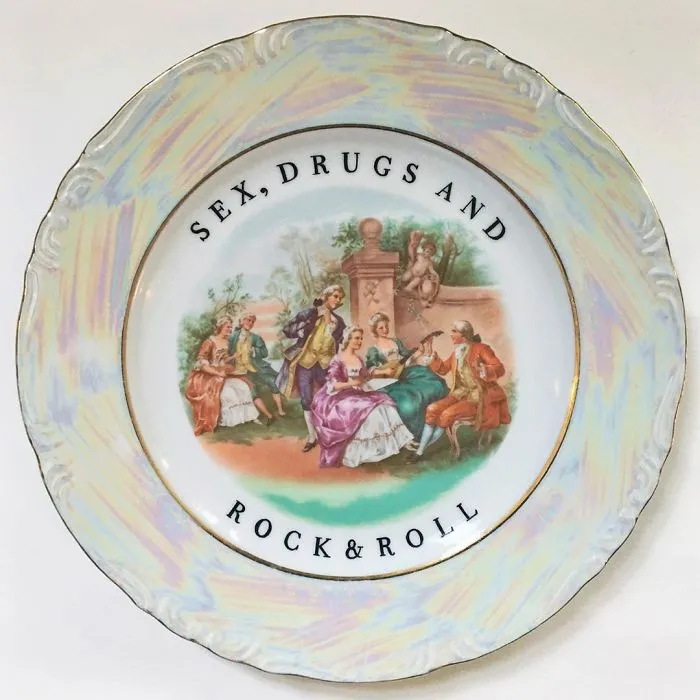 Thrifted Vintage Plates Made Irreverent With Typography By Marie-Claude Marquis (62 Pics)