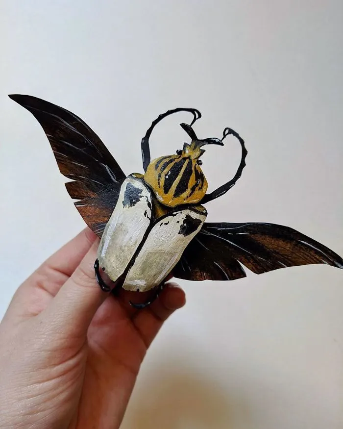 21 Gorgeous Paper Sculptures Of Butterflies And Beetles By Kerilynn Wilson