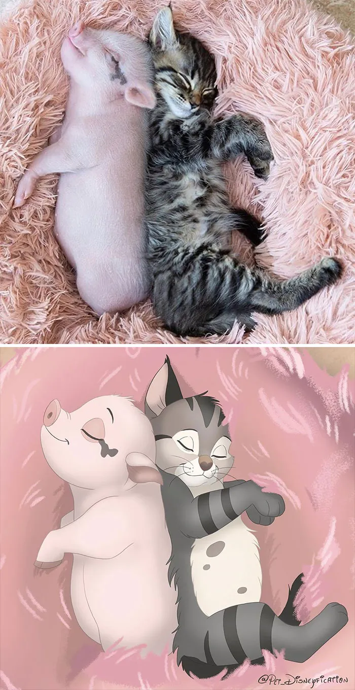 People Send Pics Of Their Pets To This Artist And She Disneyfies Them (30 Pics)