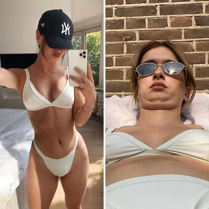 Influencer Continues To Expose The Truth Behind Those 'Perfect' Instagram Photos With More Side-By-Side Pics