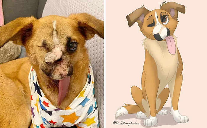 People Send Pics Of Their Pets To This Artist And She Disneyfies Them (30 Pics)