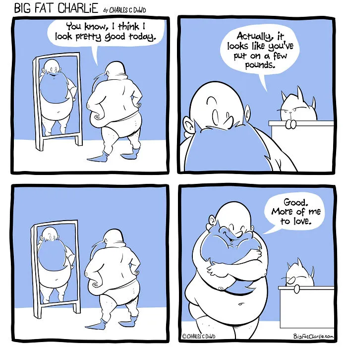 My 40 Fun Comics About My Daily Struggles As A Fat Man