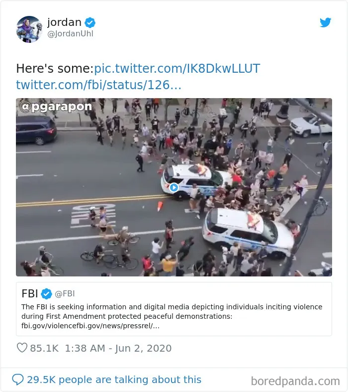 FBI Asks People To Send Evidence Of Violence During Protests, Gets Videos And Pics Of Police Violence In Response