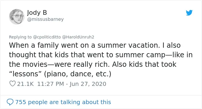 People Share Things They Thought Were Indicators Of Wealth When They Were Kids (30 Tweets)