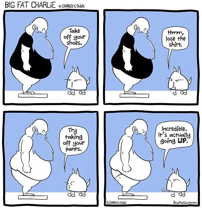 My 40 Fun Comics About My Daily Struggles As A Fat Man